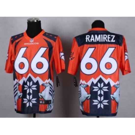Nike Denver Broncos 66 Manny Ramirez Orange Elite Style Noble Fashion NFL Jersey